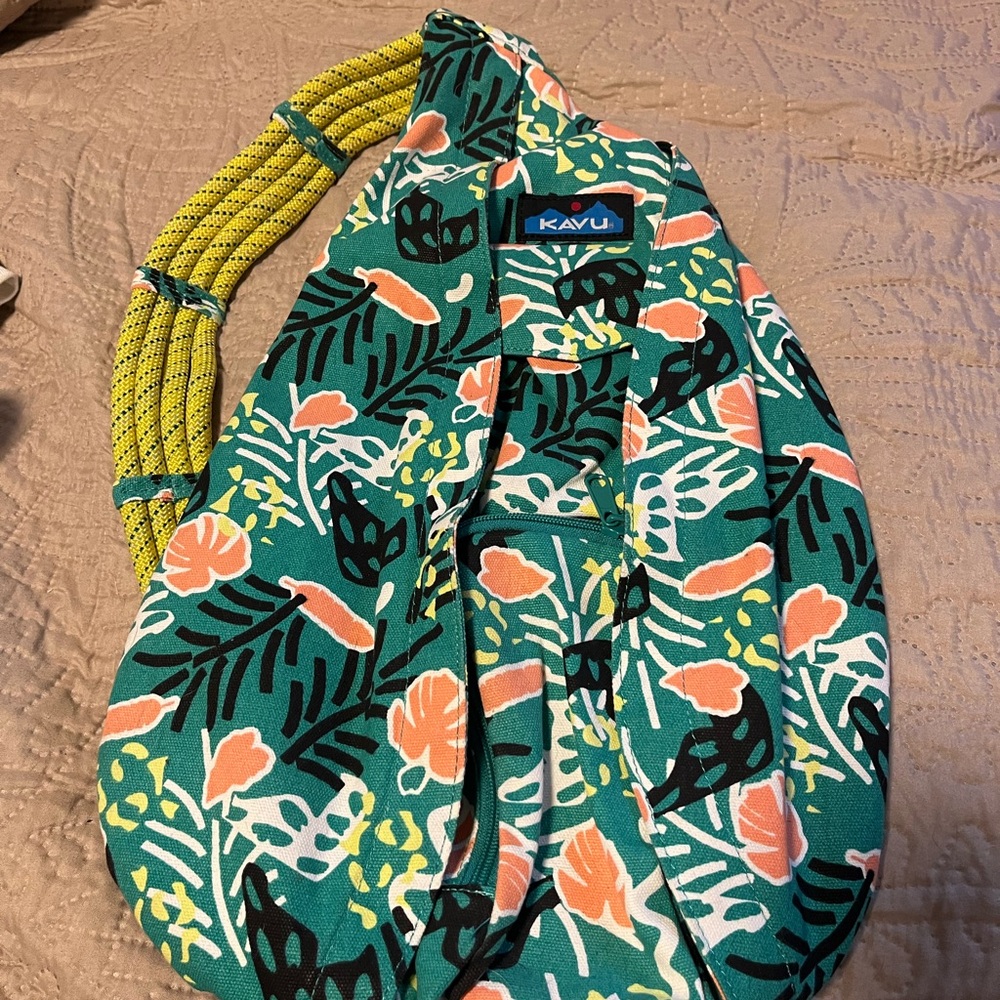 Kavu Green and Orange Patterned Sling Bag